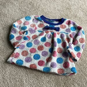 Polka Dot Fuzzy Girls Sweater 2T